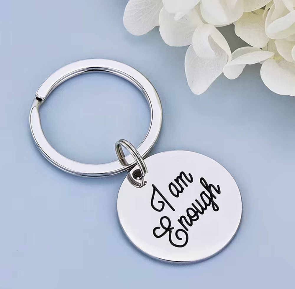 3/$25 I Am Enough Stainless Steel Keychain NEW